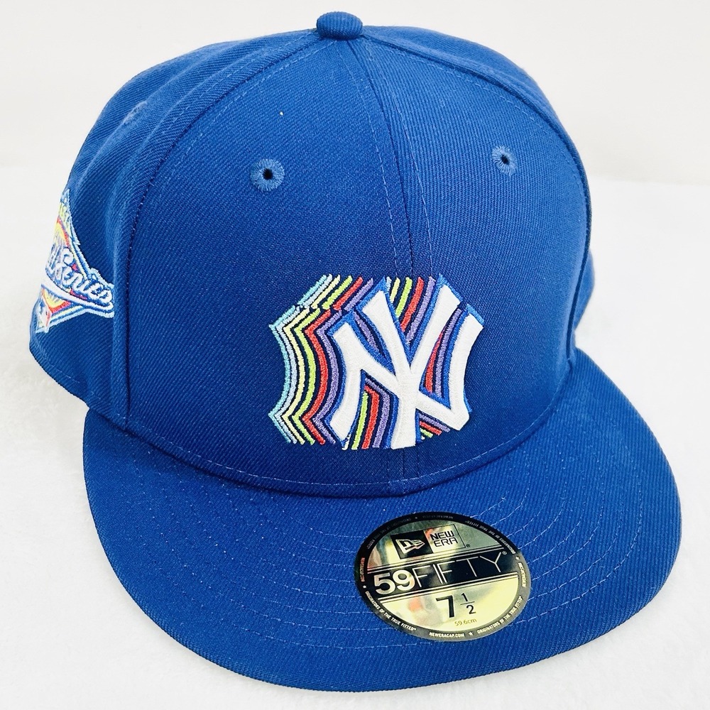 New Era New York Yankees Rainbow World Series 59FIFTY Fitted Hat Cap‎ 7 1/2 Blue